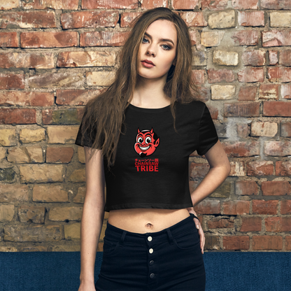 Little Devil Chainsaw Tribe Women’s Crop Tee