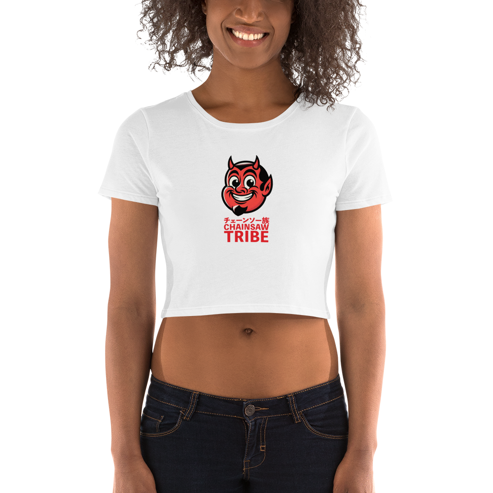 Little Devil Chainsaw Tribe Women’s Crop Tee