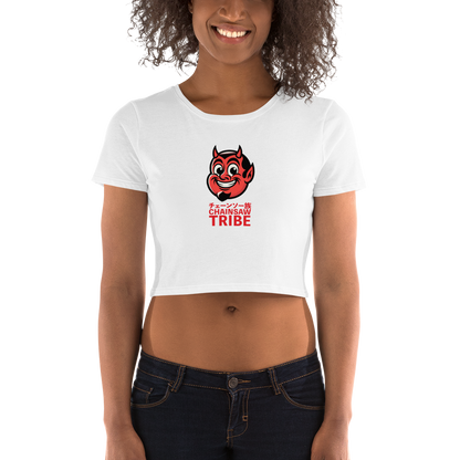 Little Devil Chainsaw Tribe Women’s Crop Tee