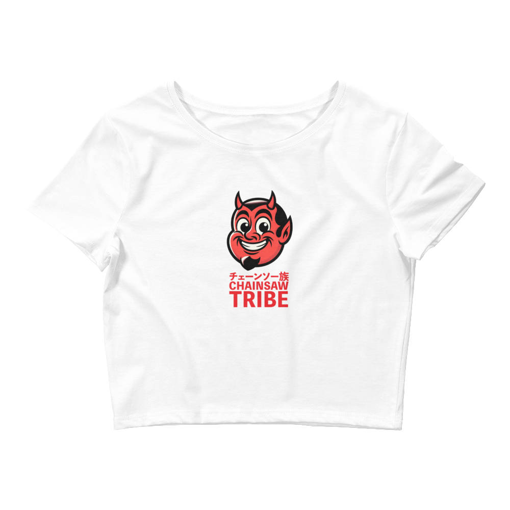 Little Devil Chainsaw Tribe Women’s Crop Tee