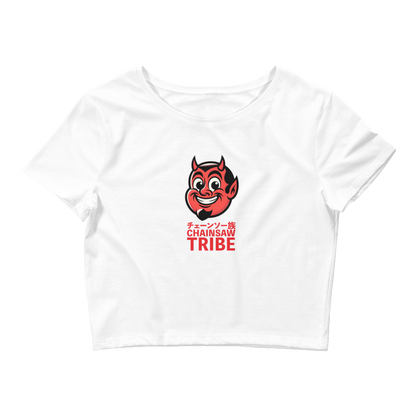 Little Devil Chainsaw Tribe Women’s Crop Tee